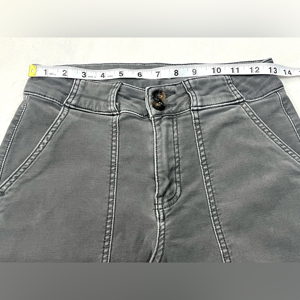 Maurices Women’s Gray Wide Leg Cotton Blend Bottoms with Pockets Casual Pants - Picture 7 of 16